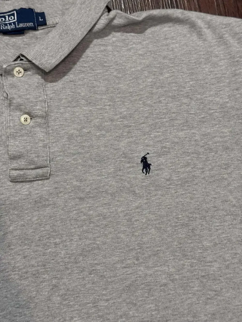 Vintage Polo Ralph Lauren Heather Grey Short Sleeve Shirt Size Large